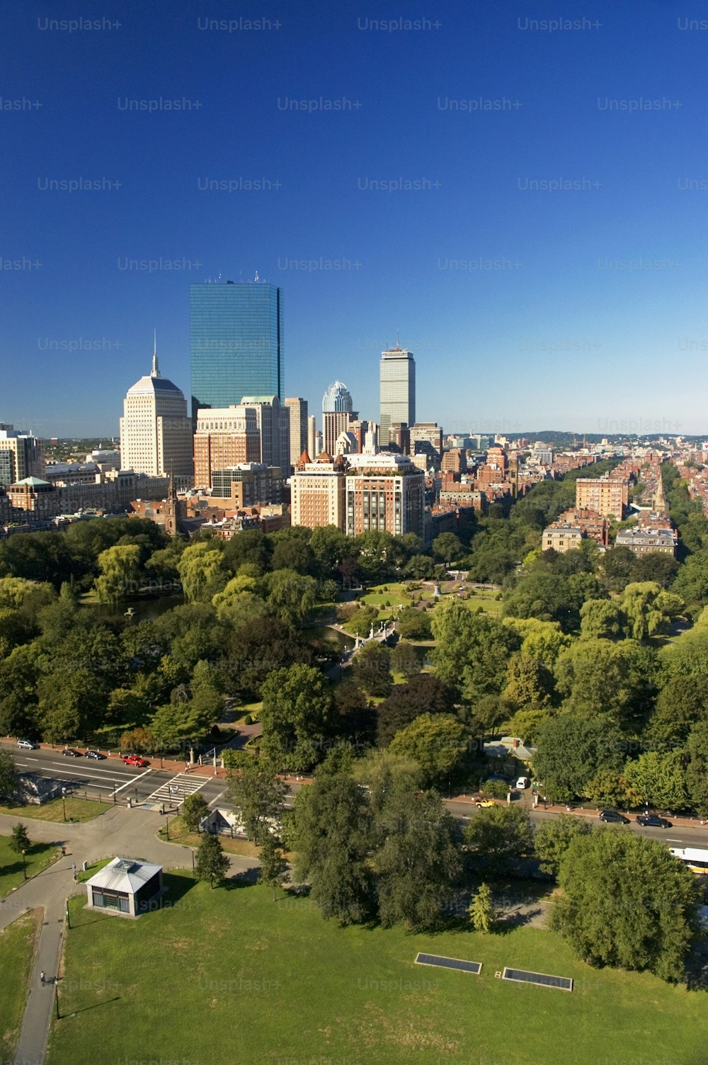 a view of a city from a tall building