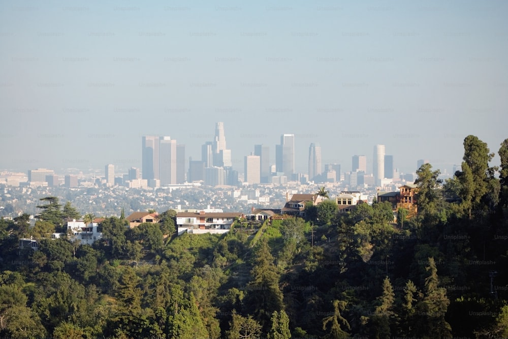 a view of a city from a hill