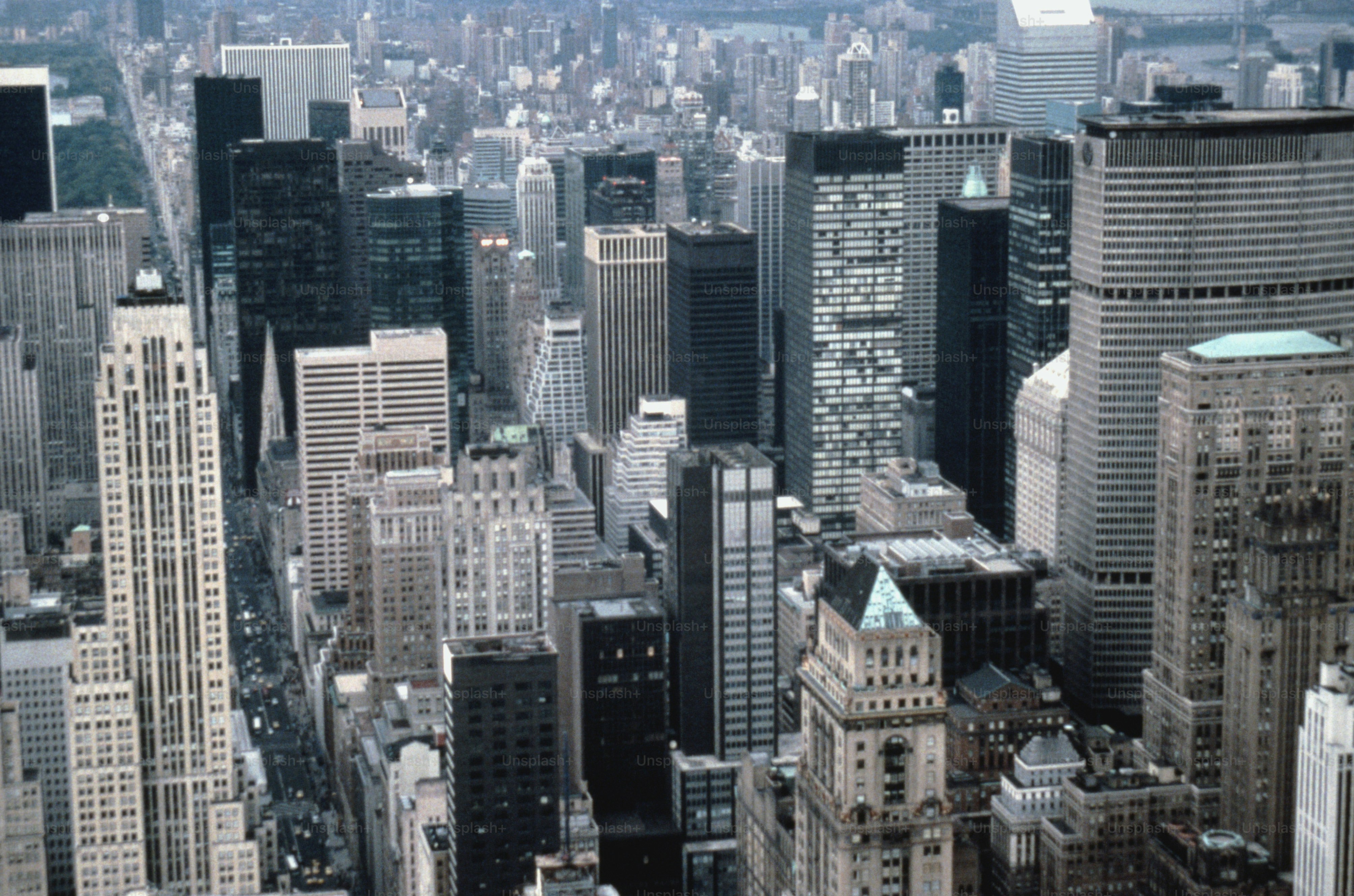 a view of a city from the top of a building