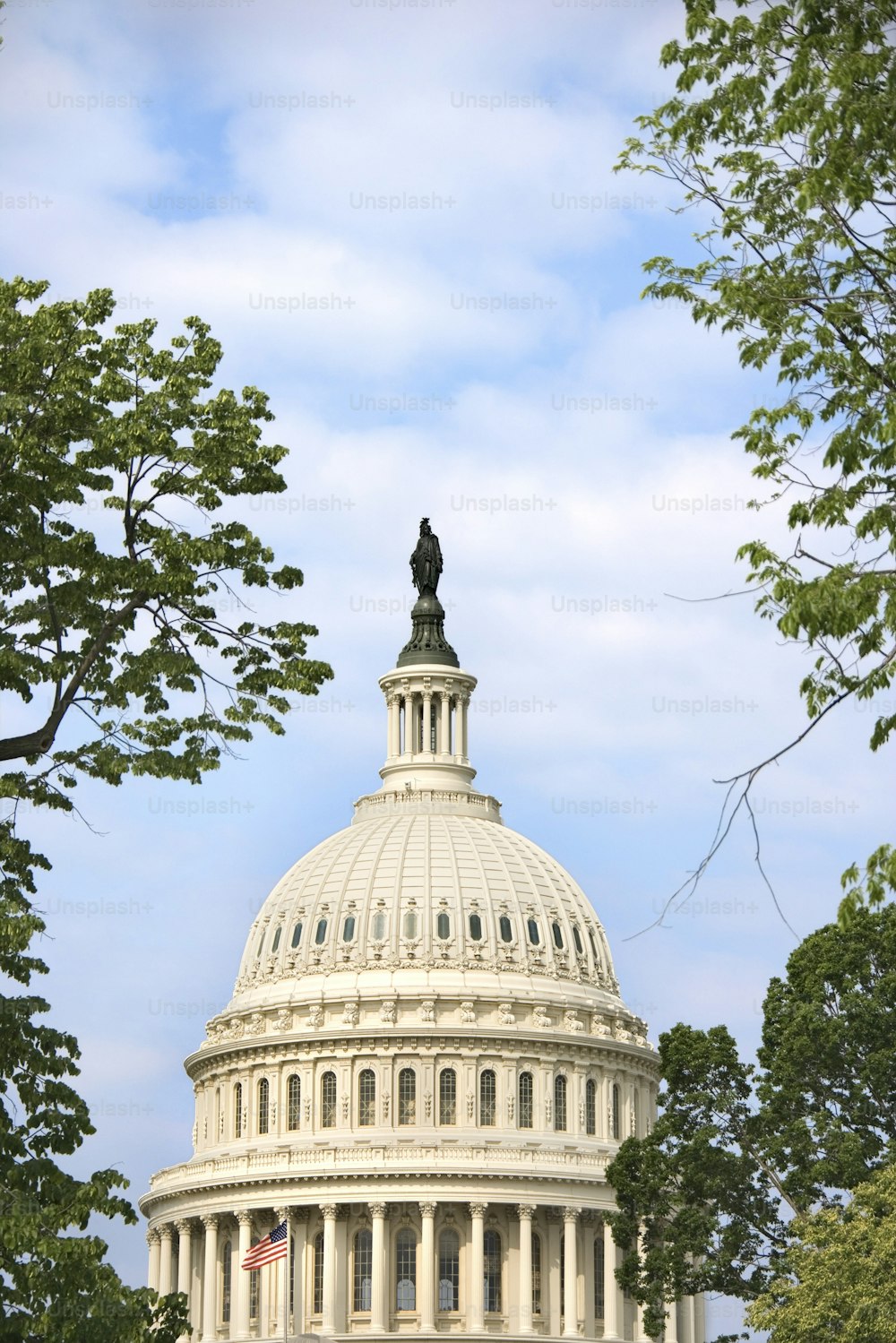 the dome of the capitol building with a statue on top