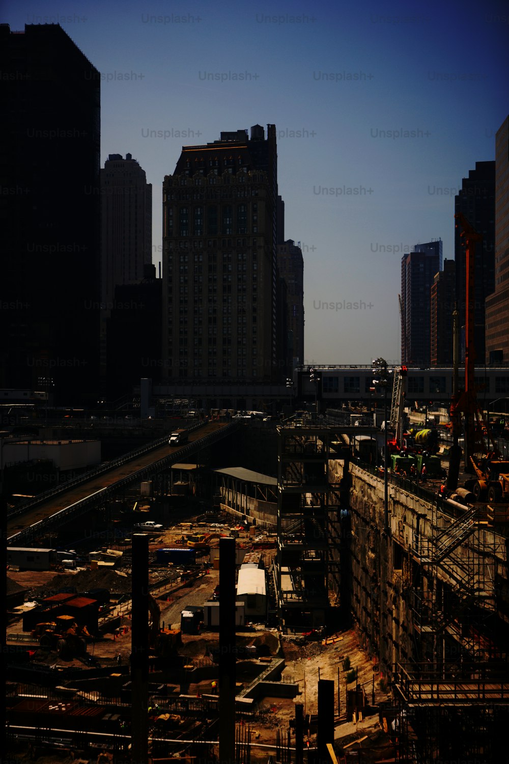 a view of a construction site in the city