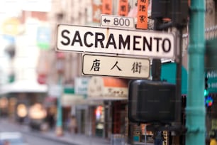 a street sign on a pole on a city street