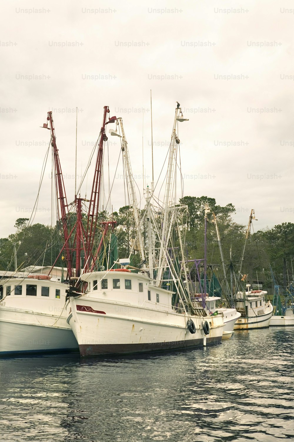 a couple of boats that are sitting in the water