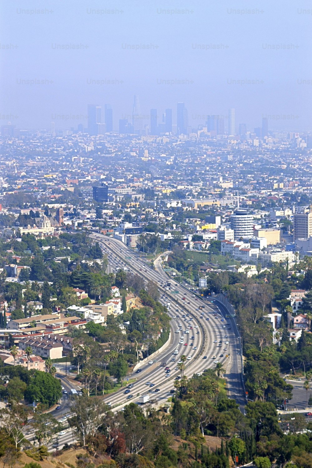 a view of a city from a high point of view