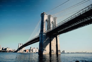 a large bridge spanning over a large body of water