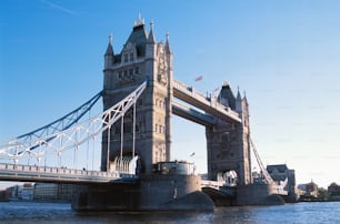 a tall bridge spanning over a body of water