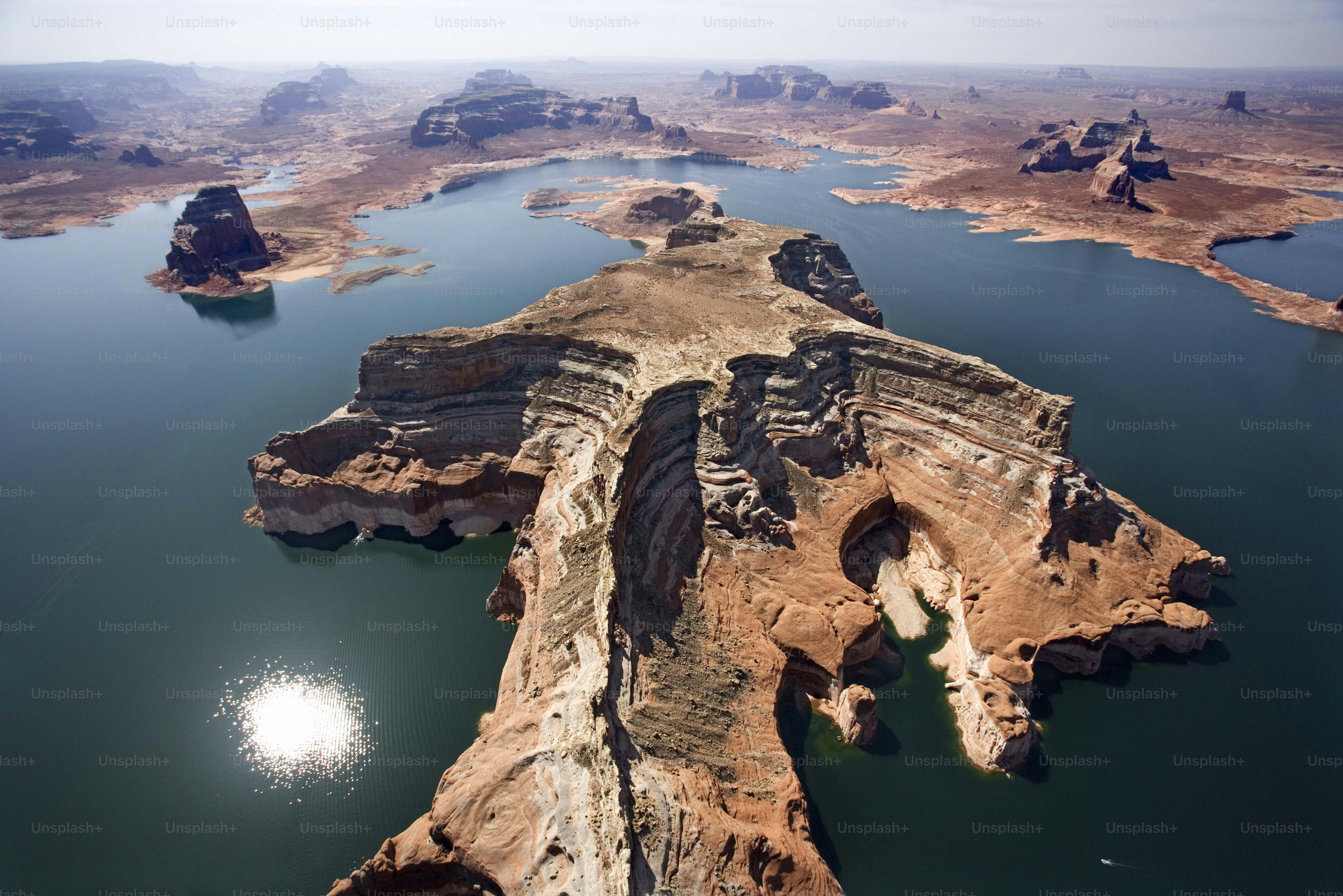 a large body of water surrounded by mountains