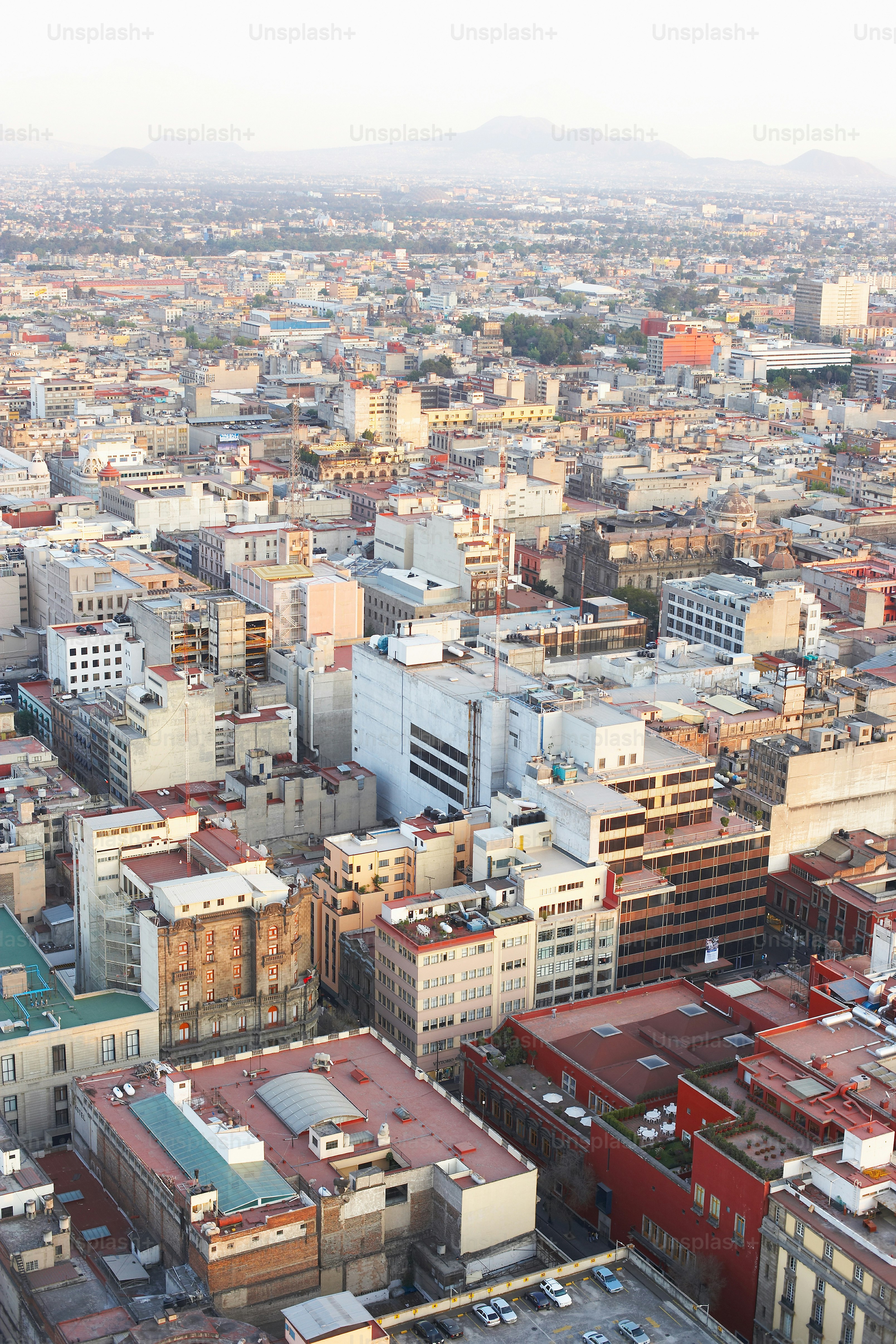 a view of a city from the top of a building