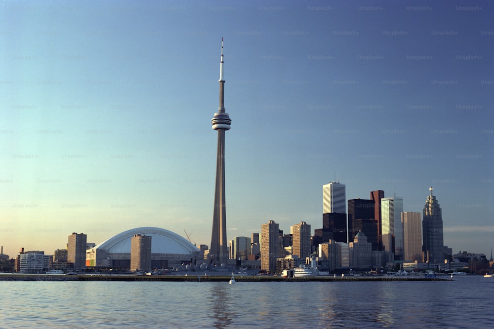 a view of a city skyline from a body of water