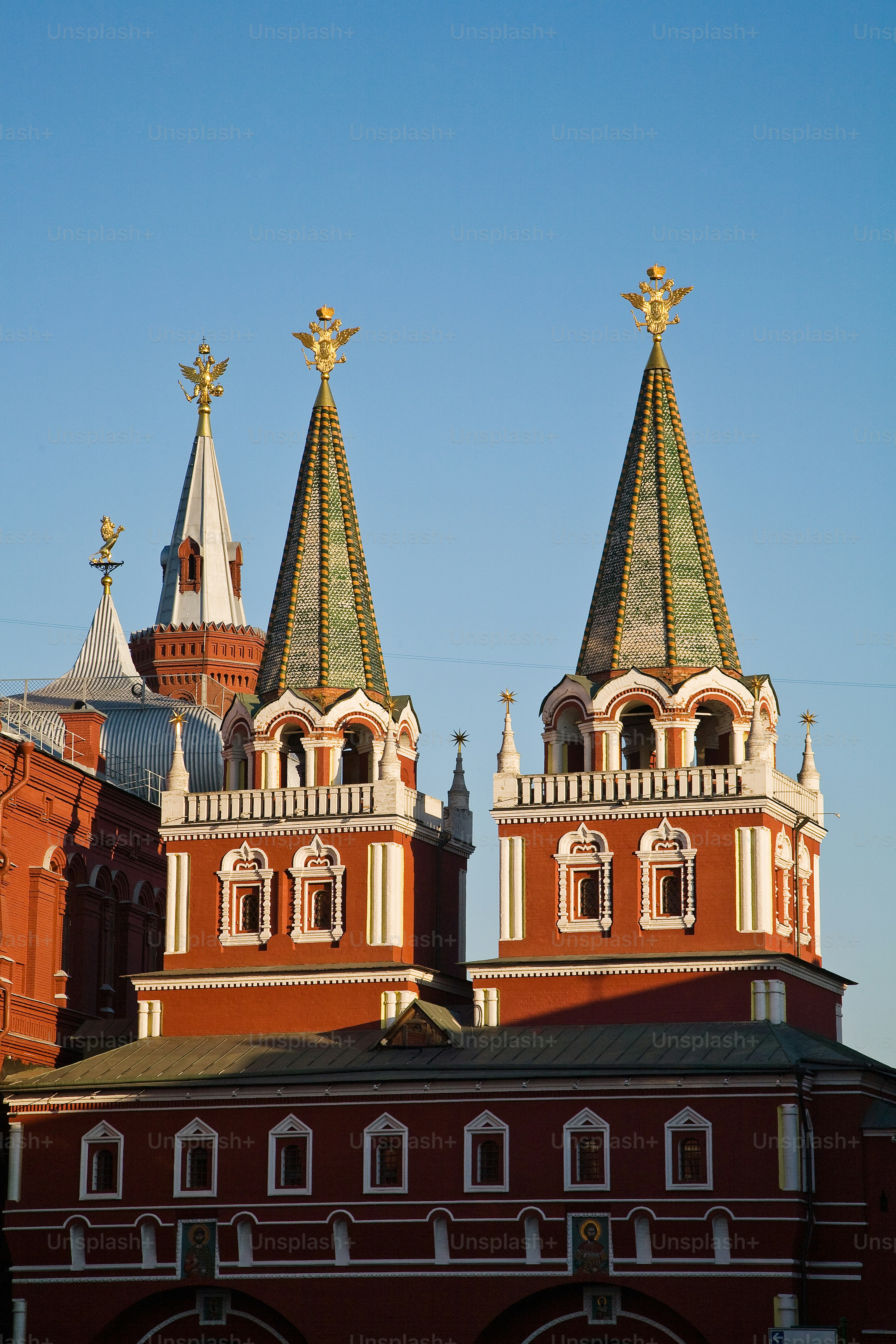 a large building with two towers and a clock