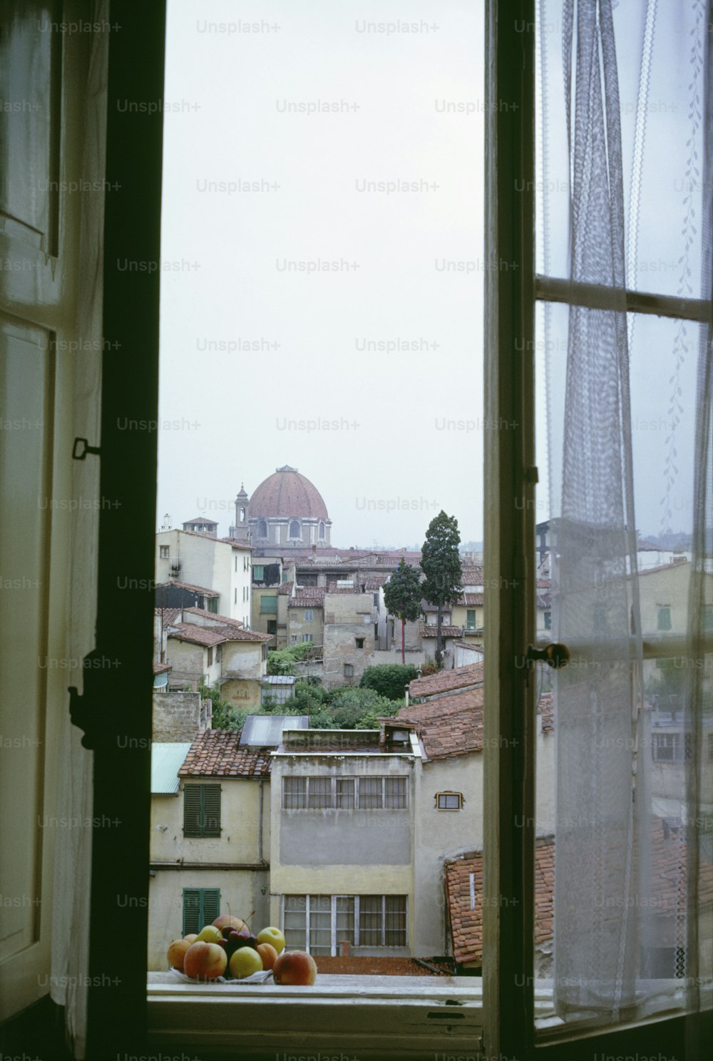 a view of a city from a window