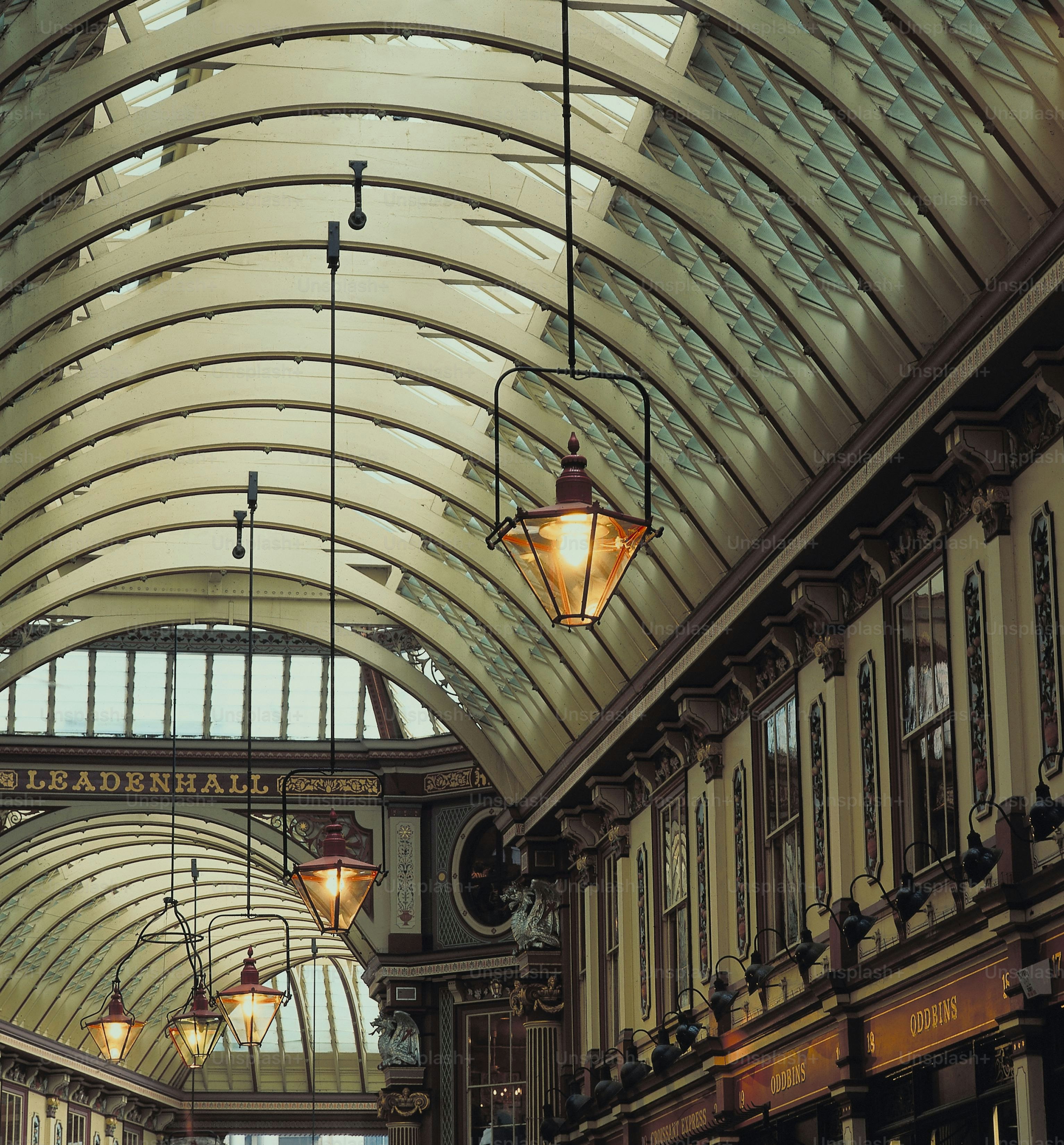 a view of a train station from the inside