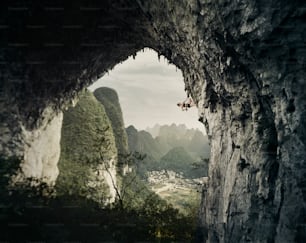 Moon Hill in Yangshuo, Guilin Province, China.