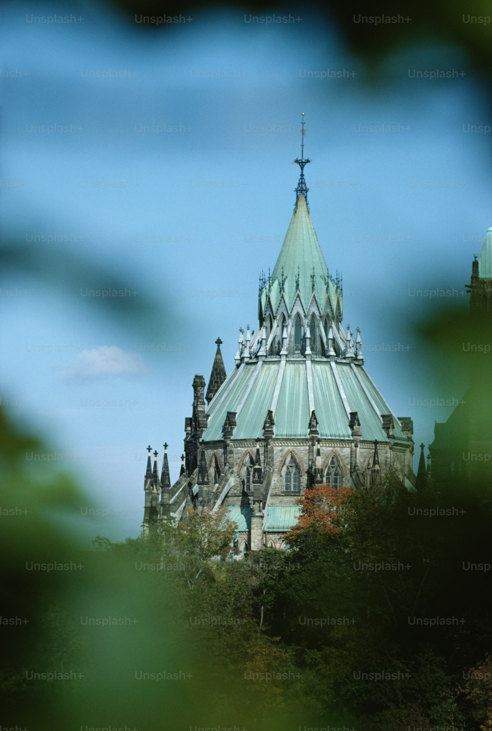 a large building with a steeple on top of it