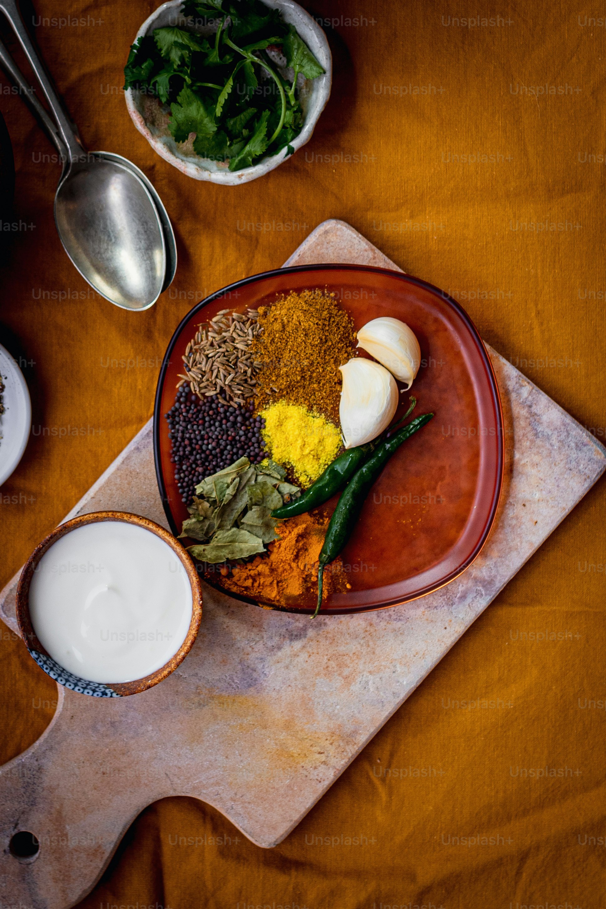 Indian food- curry spices.