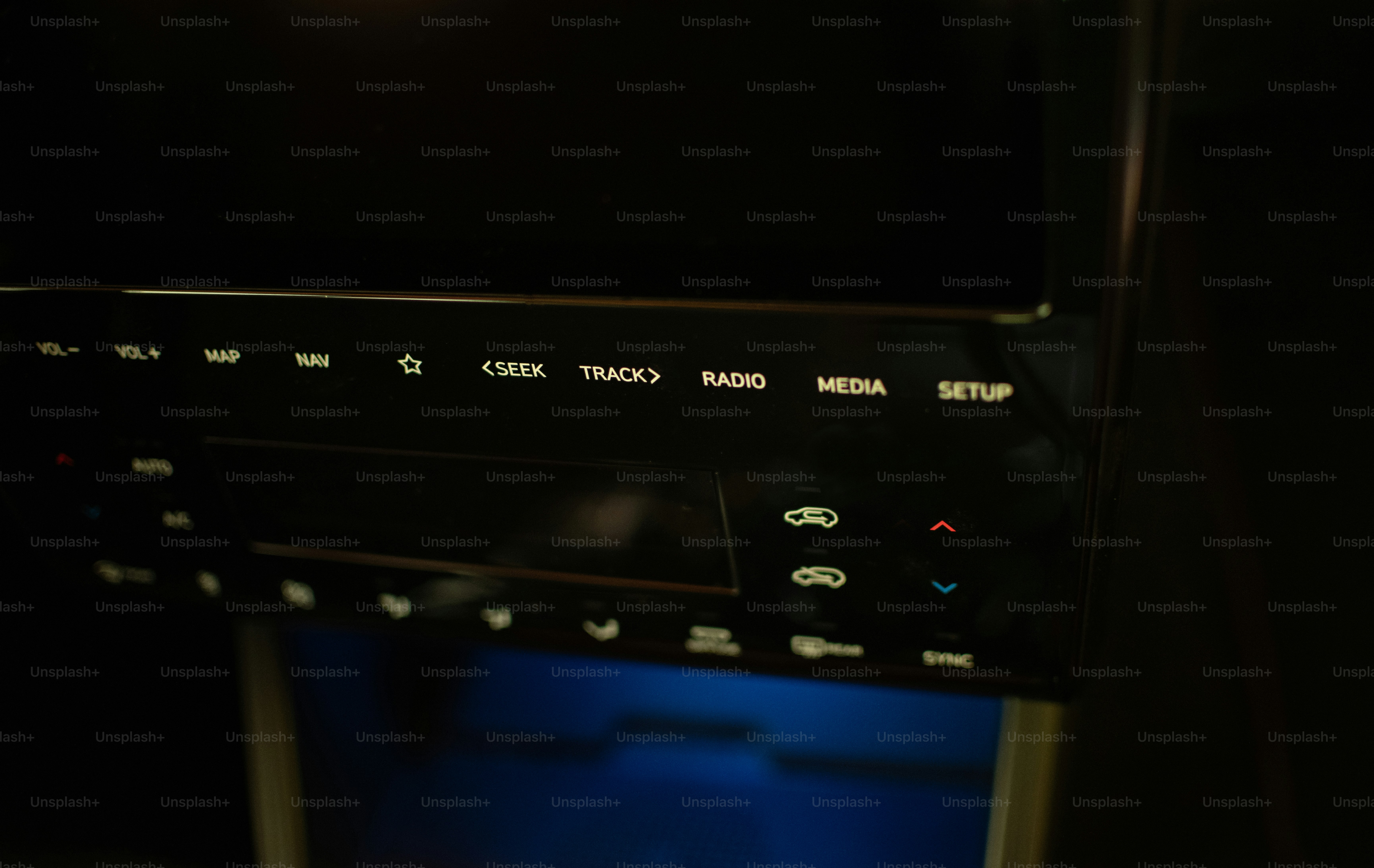 Dark interior detail of a modern car.