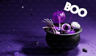 a black bowl filled with purple and white items