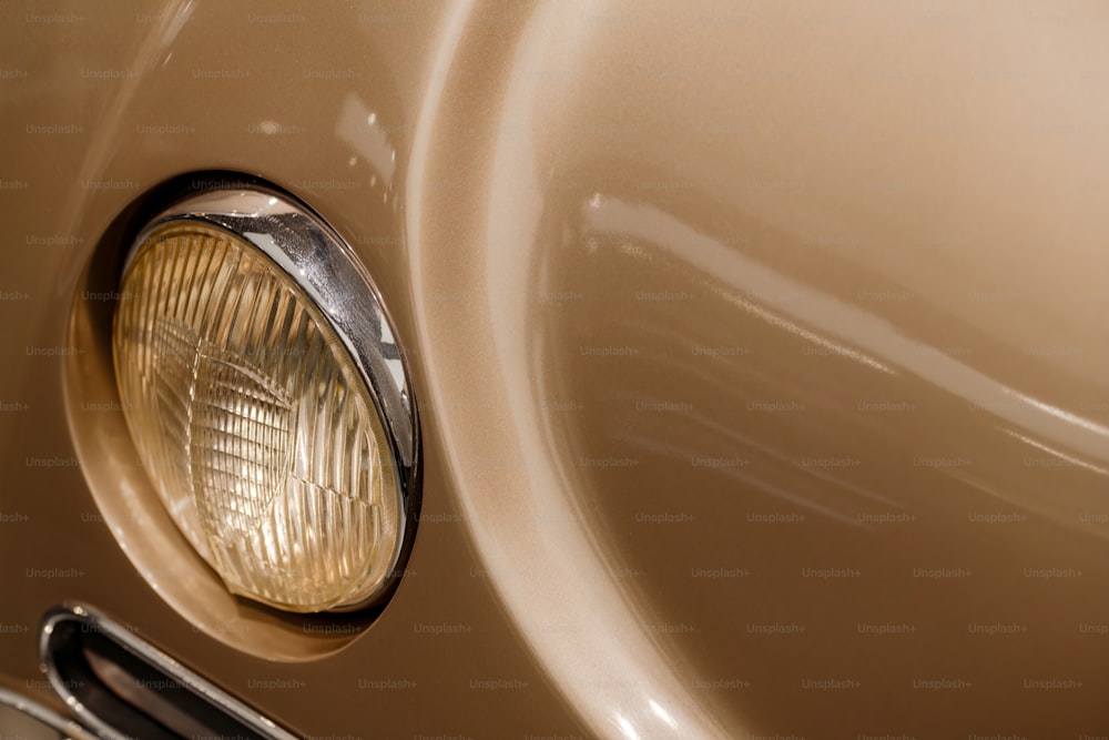 a close up of a light on a car