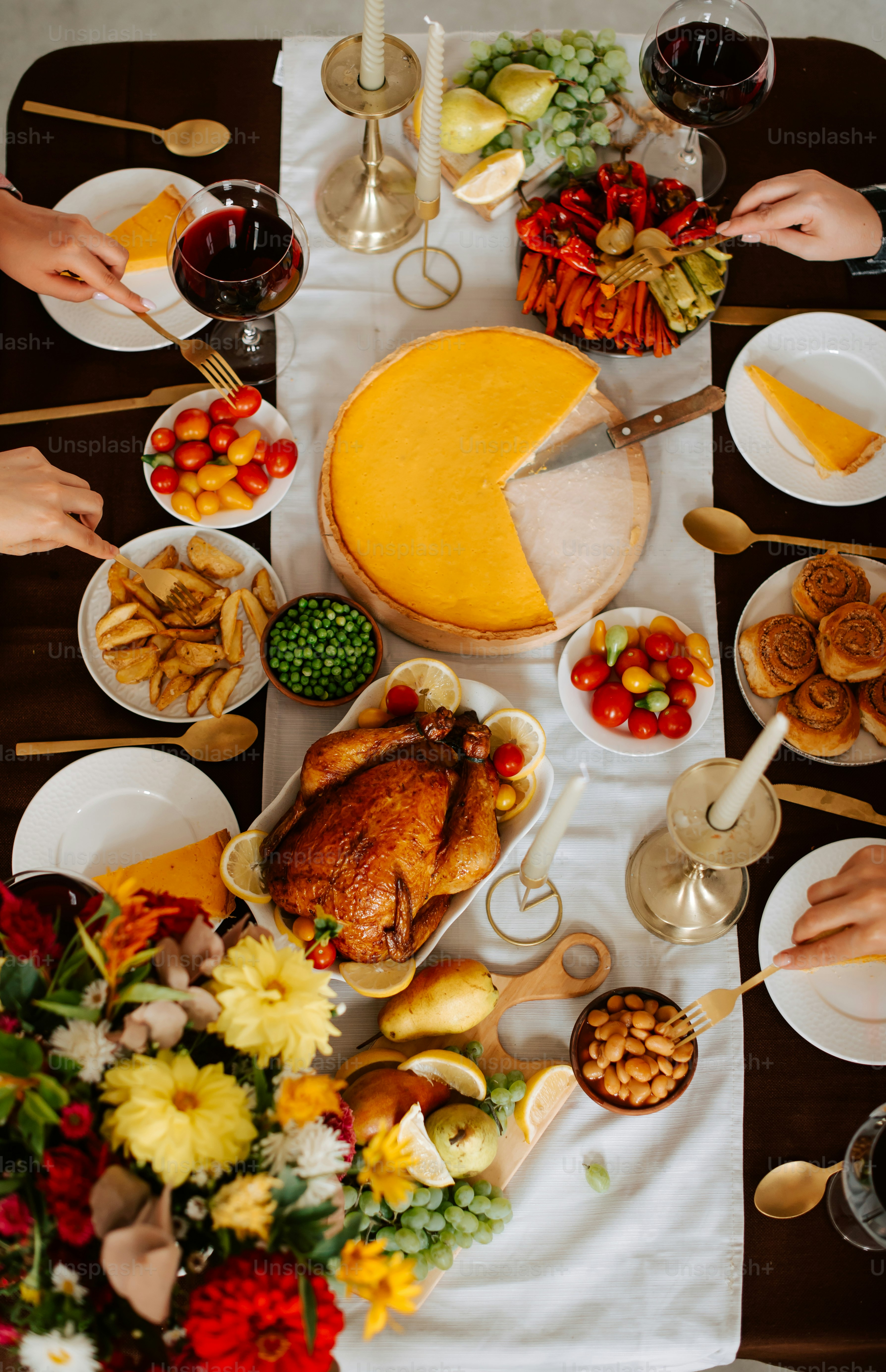 Download Enjoying the Thanksgiving Feast Wallpaper | Wallpapers.com, image size:3000x4643