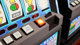um close up de uma slot machine de vídeo