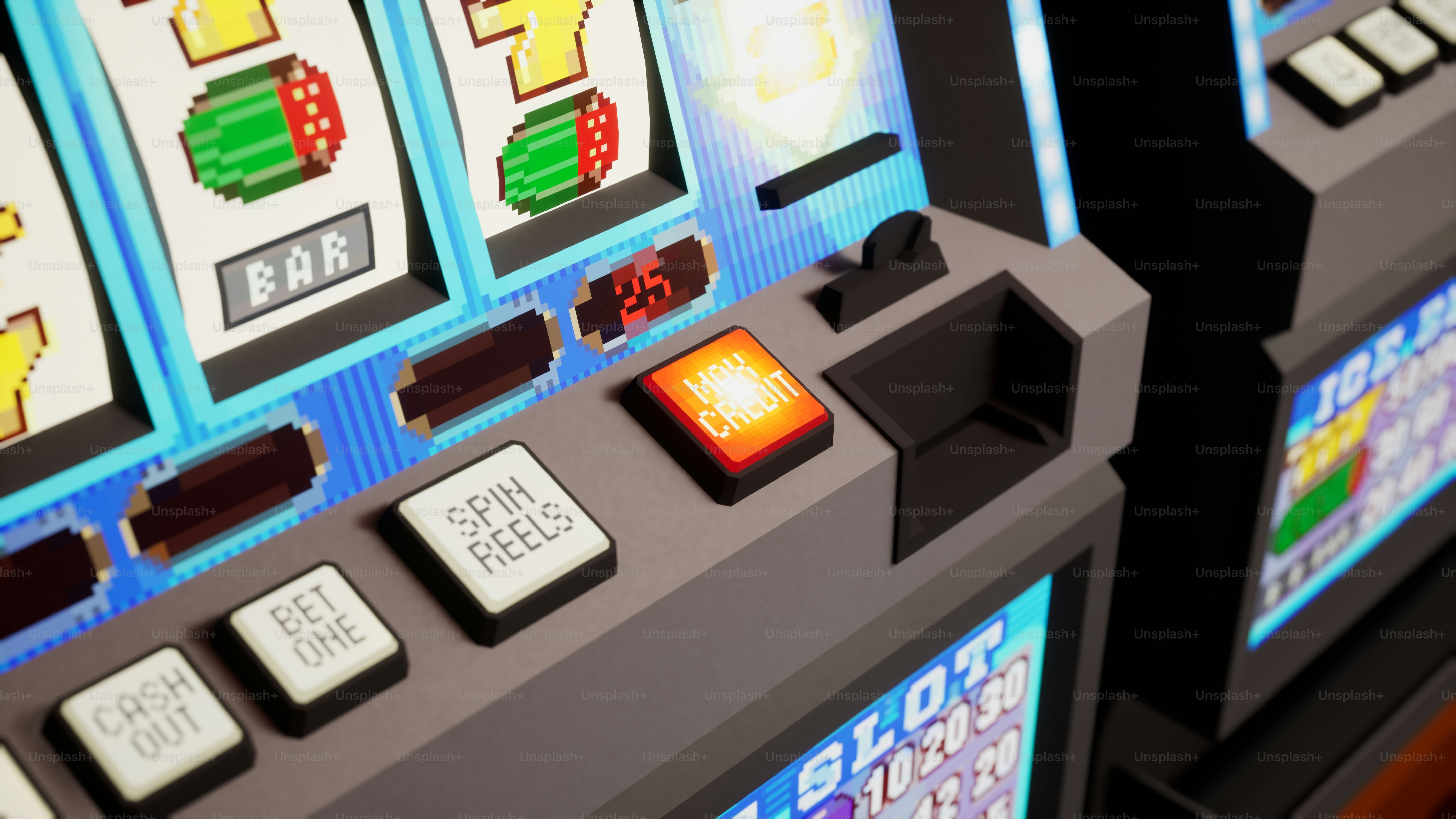 a close up of a video slot machine