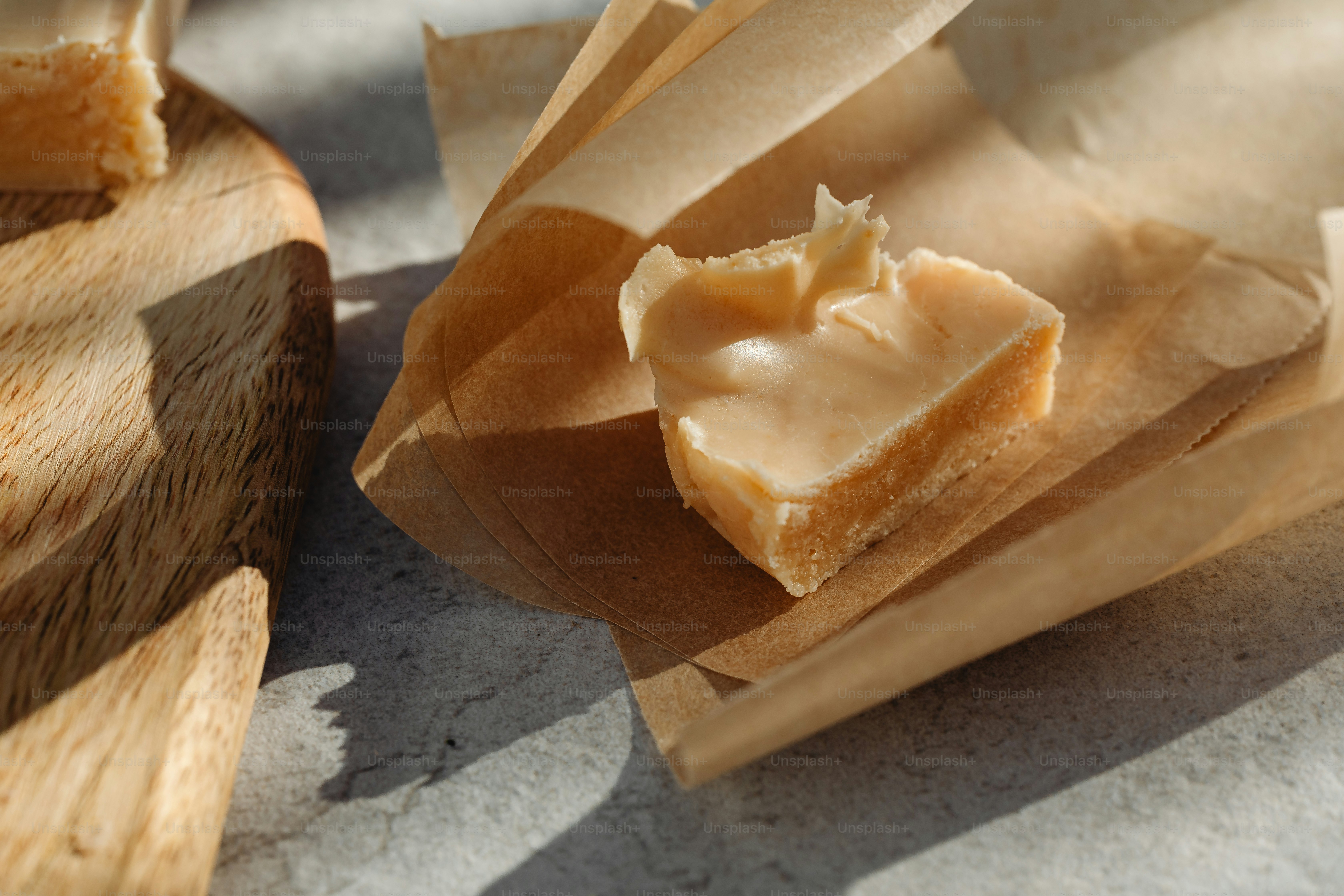 a close up of a piece of food on a table