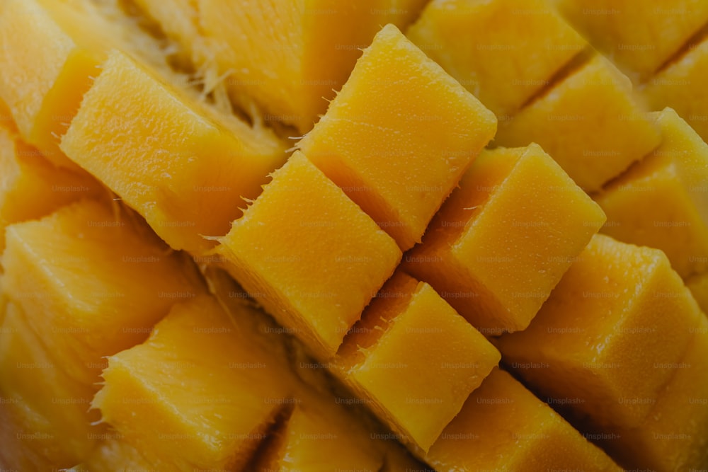 a close up of a sliced up pineapple