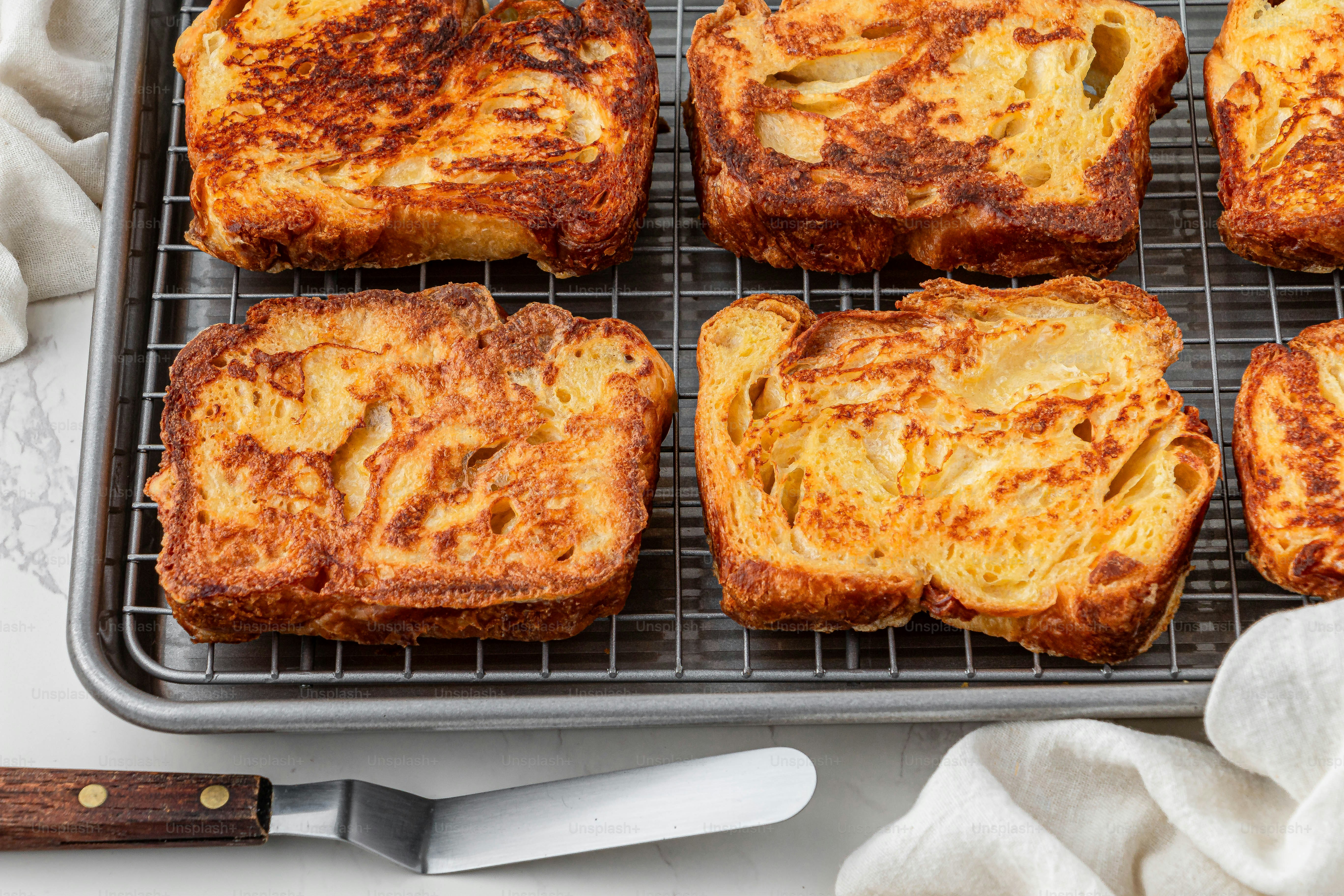 a bunch of food that is on a rack