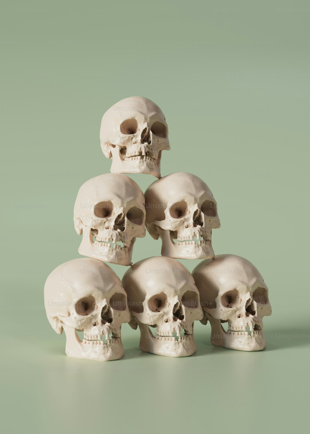 a pile of skulls sitting on top of each other
