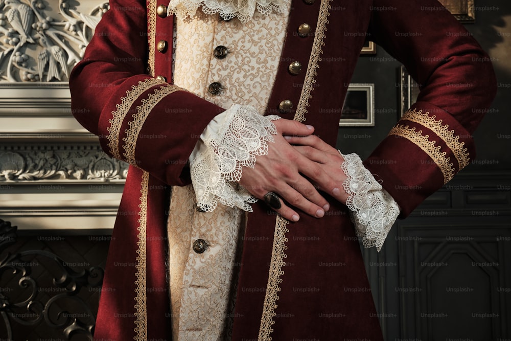 a close up of a person in a costume