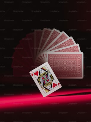 a deck of playing cards sitting on a table