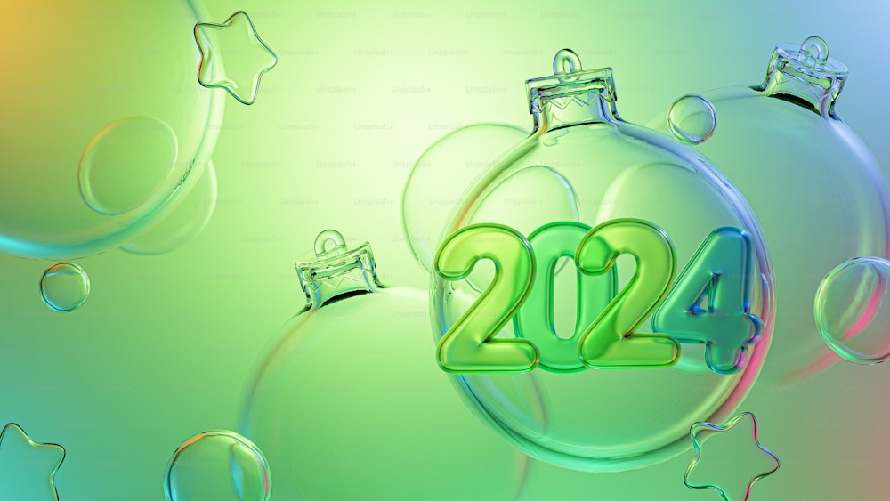 a green and blue christmas ornament with the number twenty two