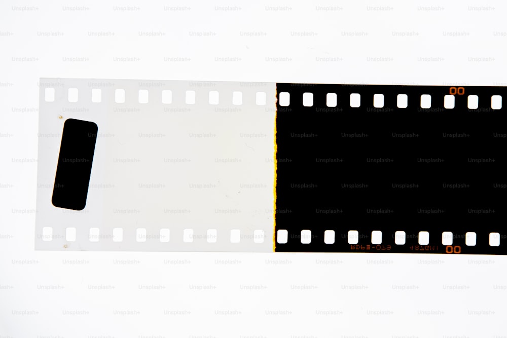 a film strip with a black and yellow strip