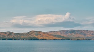 a large body of water surrounded by mountains