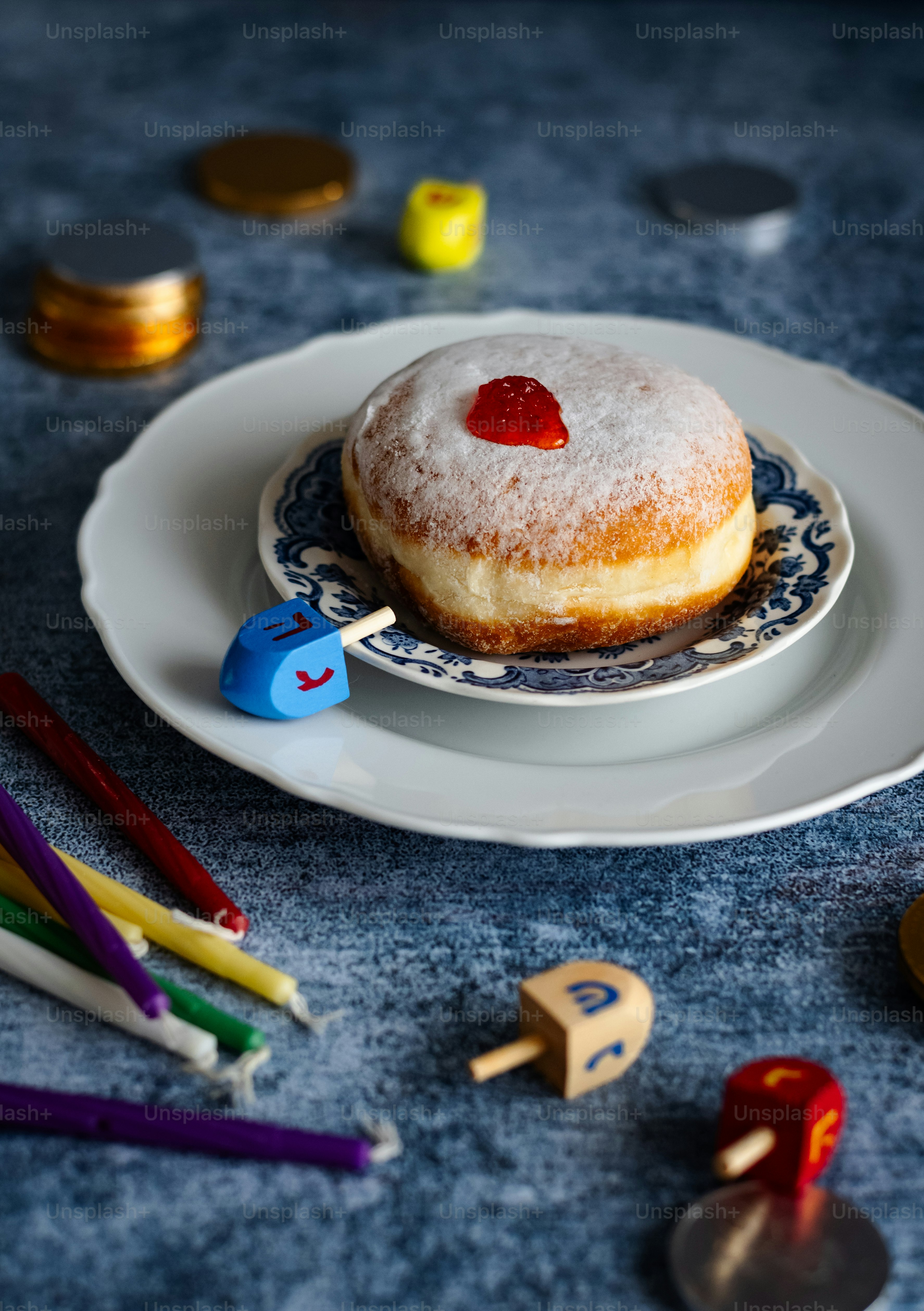 a donut sitting on top of a white plate