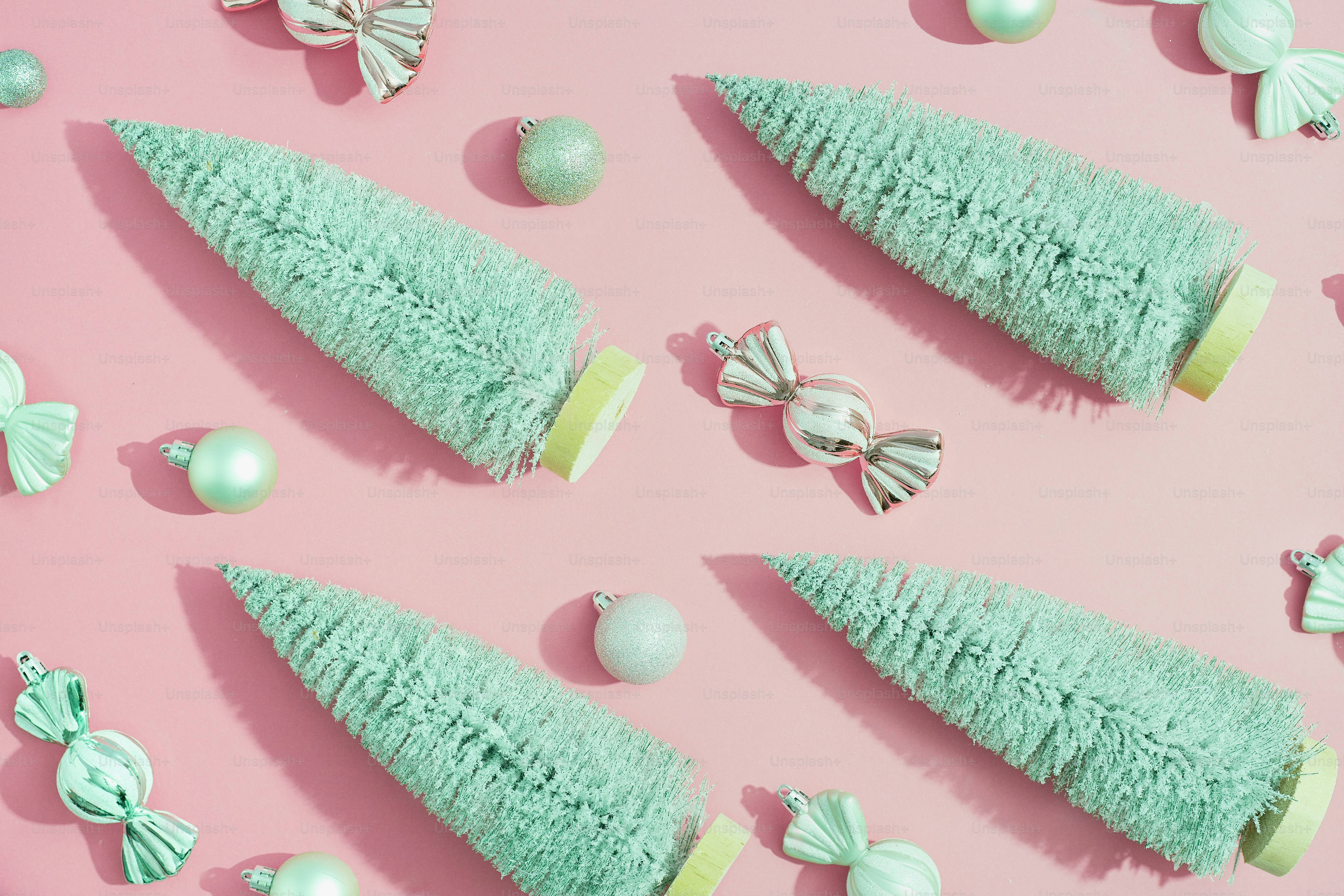 A pastel green christmas tree surrounded by ornaments photo Christmas aesthetic Image on Unsplash