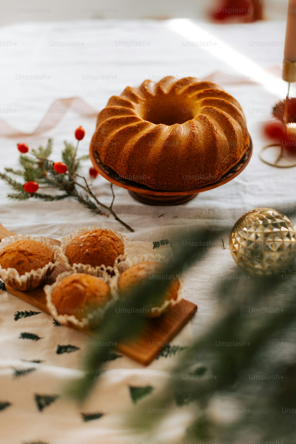 a bundt cake sitting on top of a table