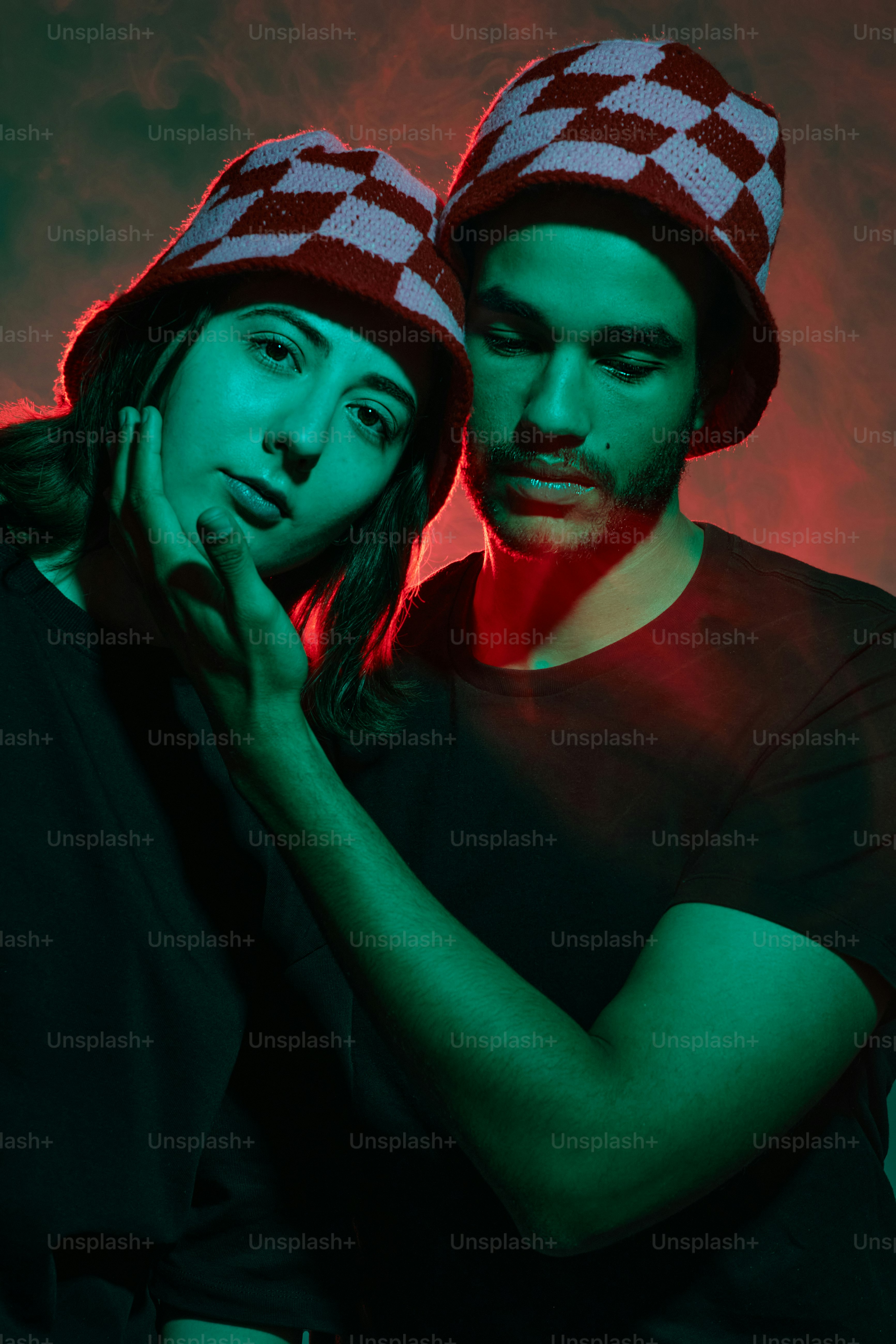 a man and a woman posing for a picture