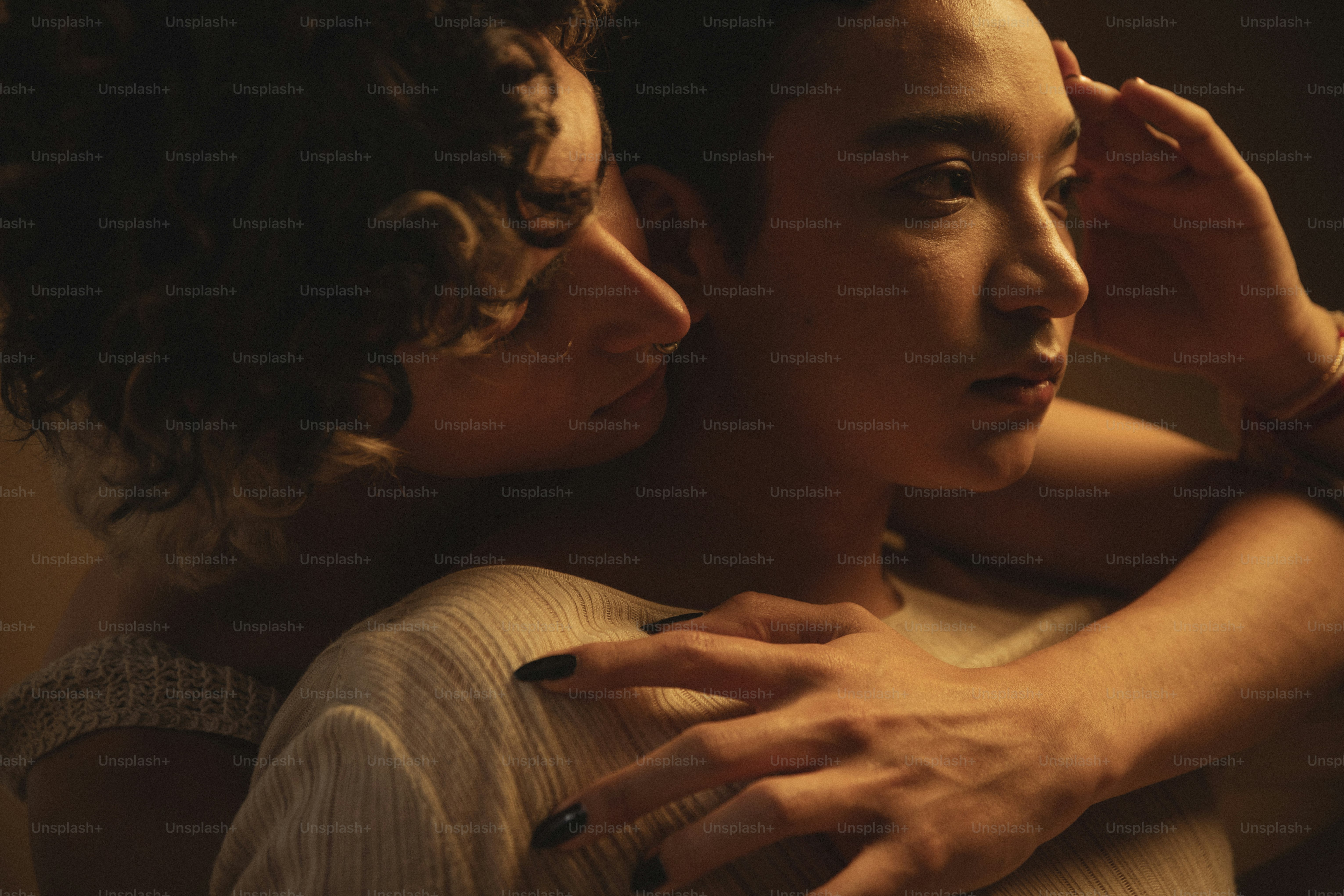 A couple of people that are hugging each other photo – Romantic Image ...
