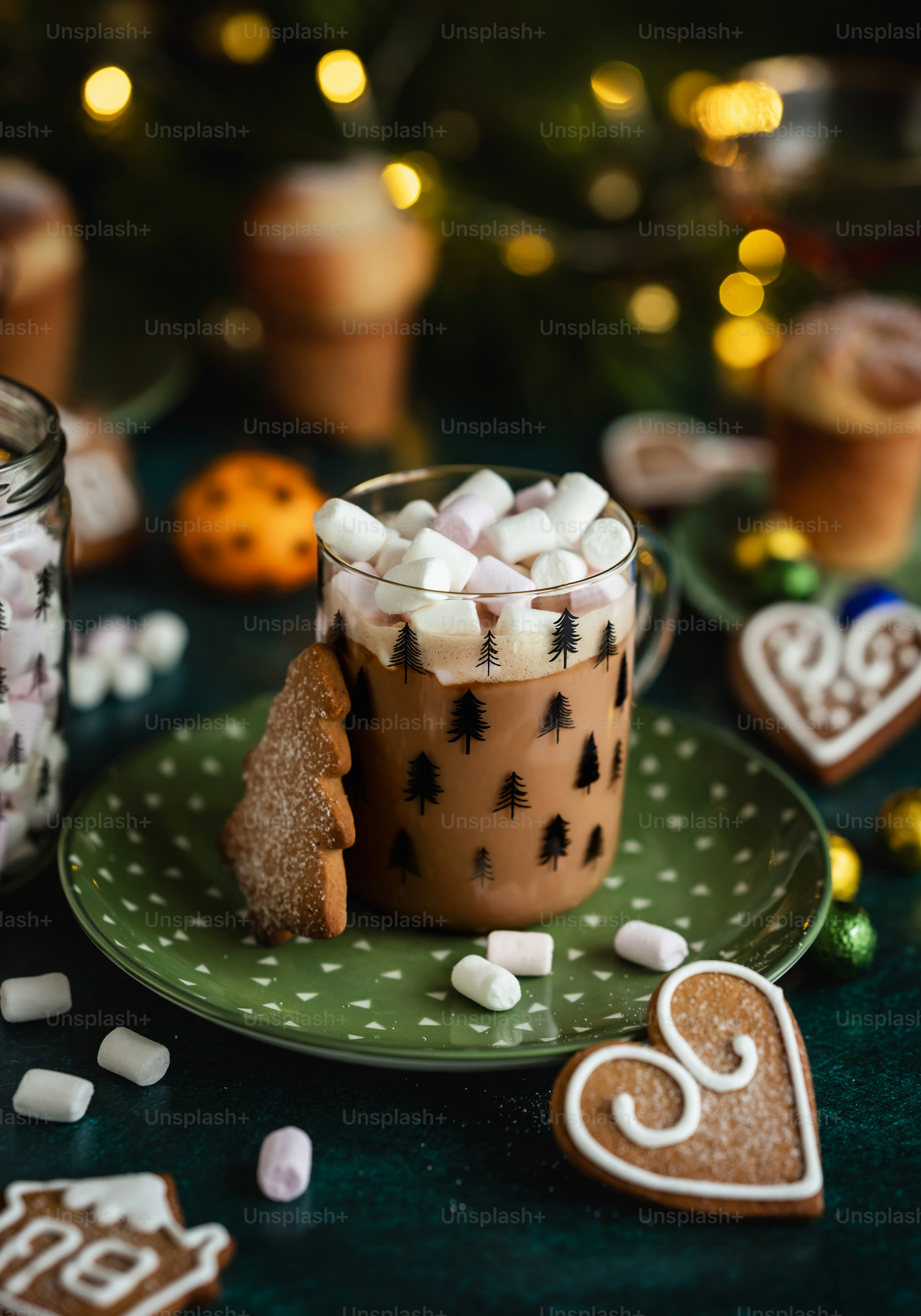 a cup of hot chocolate with marshmallows in it