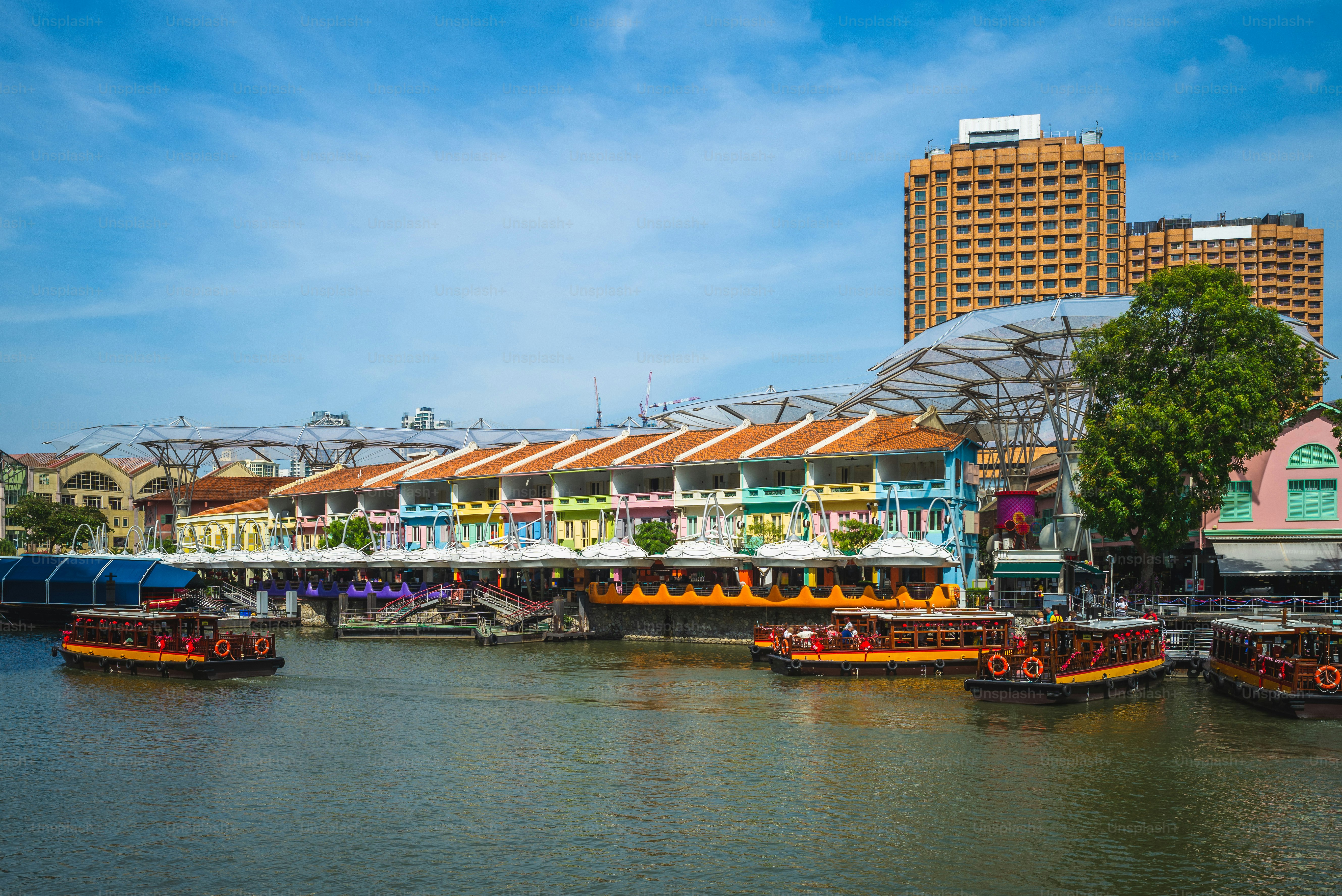 Clarke Quay by the Singapore River in singapore