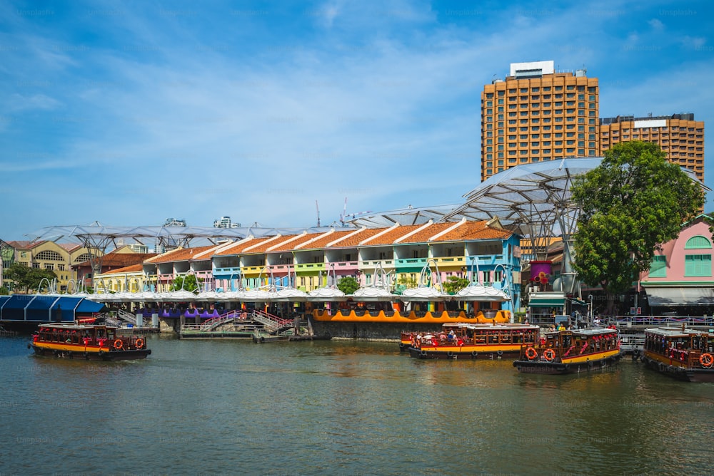 Clarke Quay by the Singapore River in singapore