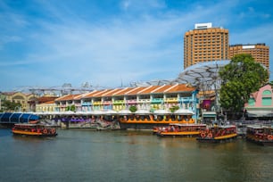 Clarke Quay by the Singapore River in singapore