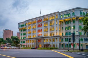 building with colorful windows at clarke quay