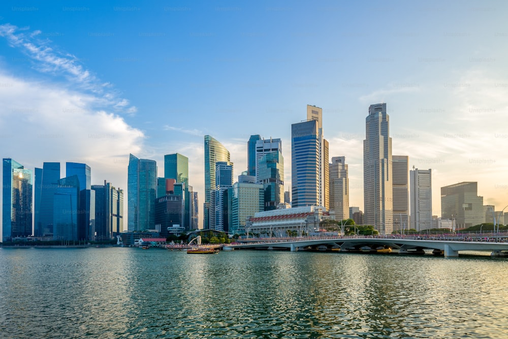 skyline of singapore by the marina bay