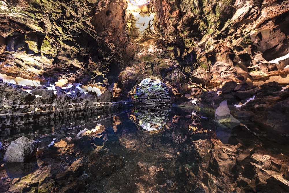 cave Jameos del Agua, Lanzarote, Canary Islands, Spain