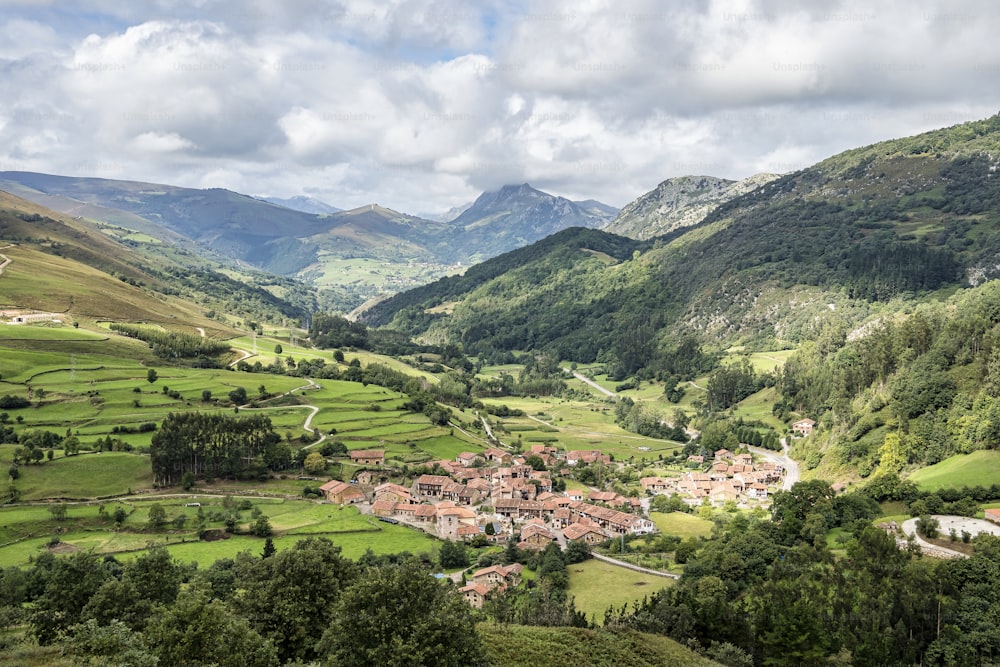 Village of Carmona, Cabuerniga valley, Cantabria in Spain.