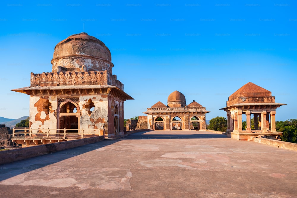 Royal enclave ruins in Mandu ancient city in Madhya Pradesh state of India