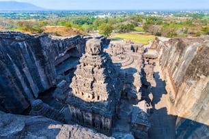 The Kailasa or Kailash Temple is the largest rock cut Hindu temple at the Ellora Caves in Maharashtra, India