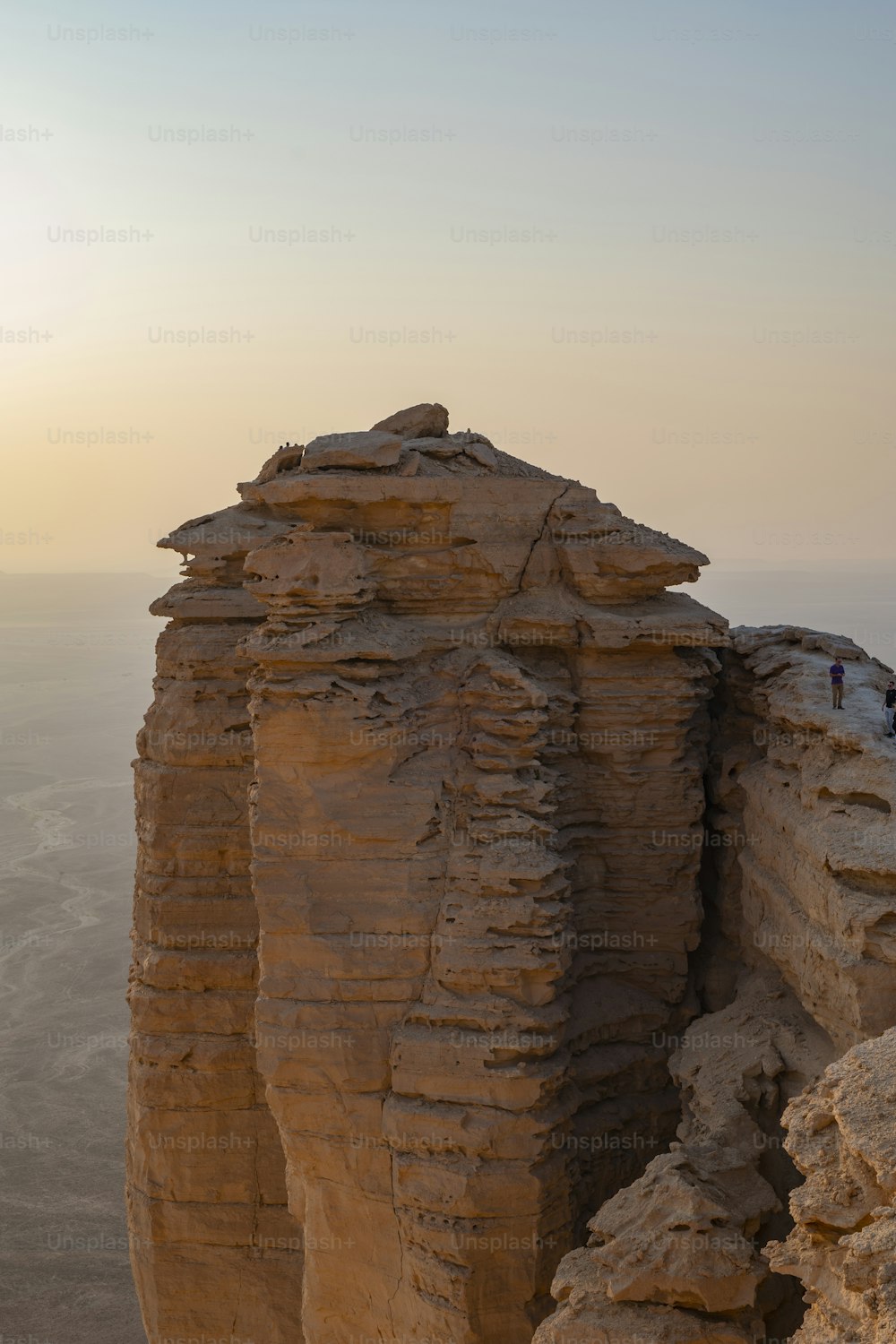 Riyadh, November 13, 2020. The Edge of the World (Jebel Fihrayn) is a dramatic geological wonder in the rocky desert northwest of Riyadh, Saudi Arabia.